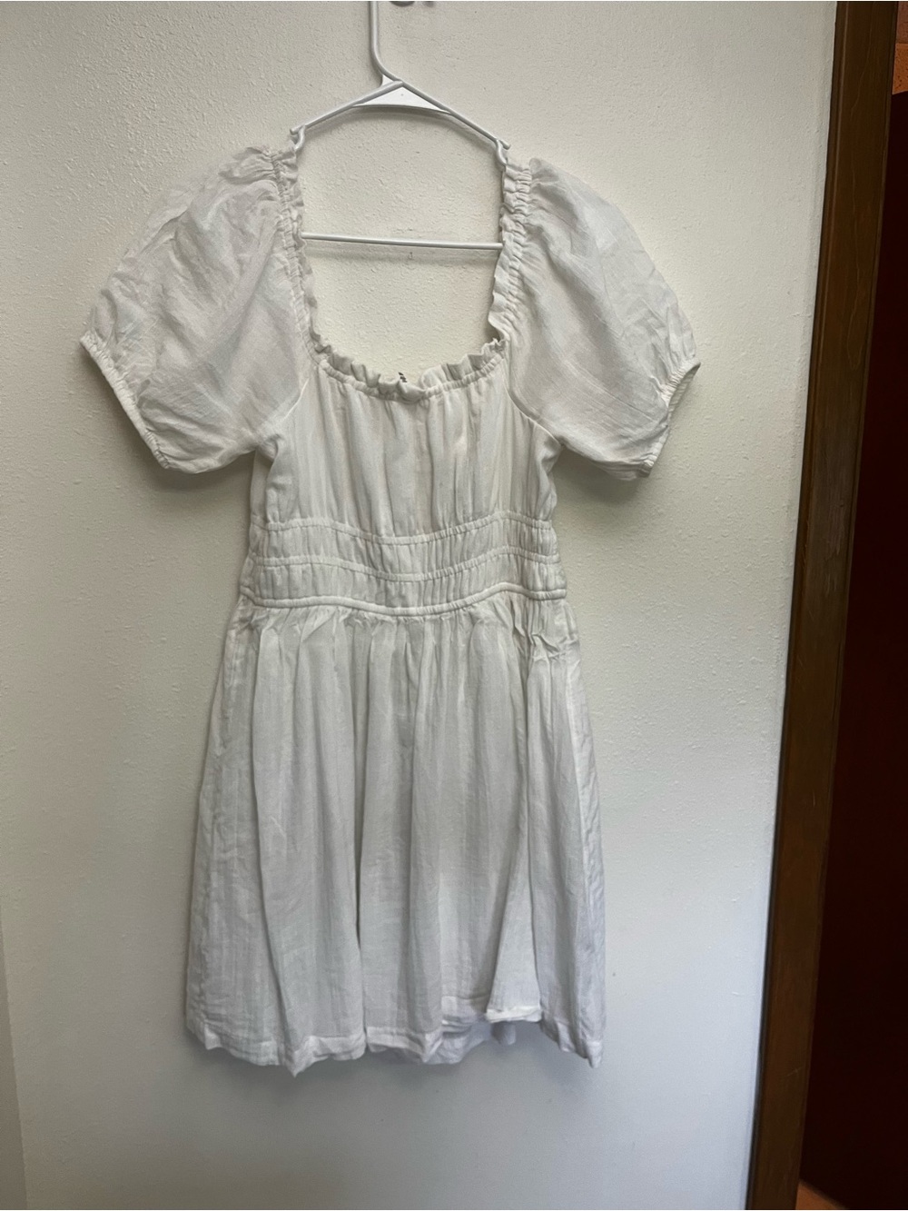 bp White Puff Sleeve / Off-Shoulder Mini Dress (Medium) - Picture 3 of 7